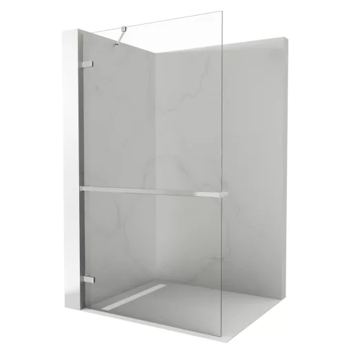 HD Sky+ "S" Chrome Walk-In zuhanyfal 8 mm vastag vízlepergető biztonsági üveggel, 200 cm magas, krómozott zsanérokkal és sarokmerevítővel