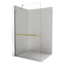 HD Sky+ "S" Gold Walk-In zuhanyfal 8 mm vastag vízlepergető biztonsági üveggel, 200 cm magas, fényes arany zsanérokkal és sarokmerevítővel