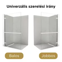 HD Sky+ "L" White Walk-In zuhanyfal 8 mm vastag vízlepergető biztonsági üveggel, 200 cm magas, matt fehér zsanérokkal és "L" merevítővel