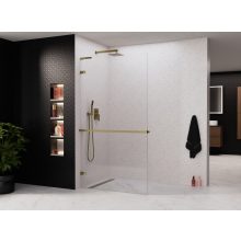 HD Sky+ "L" Gold Walk-In zuhanyfal, 90x200 cm, 8 mm vastag vízlepergető biztonsági üveggel, 200 cm magas, fényes arany zsanérokkal és "L" merevítővel