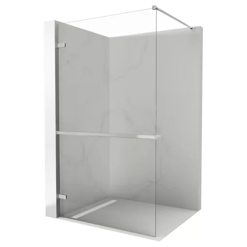 HD Sky+ "F" Chrome Walk-In zuhanyfal 8 mm vastag vízlepergető biztonsági üveggel, 200 cm magas, krómozott zsanérokkal és távtartóval