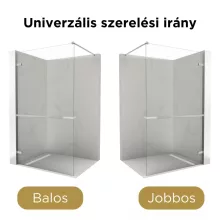 HD Sky+ "F" Chrome Walk-In zuhanyfal 8 mm vastag vízlepergető biztonsági üveggel, 200 cm magas, krómozott zsanérokkal és távtartóval