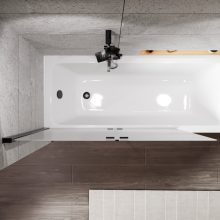 HD Temisto Black 120x150 összecsukható 2 szárnyú kádparaván 6 mm vastag vízlepergető biztonsági matt üveggel, fekete elemekkel