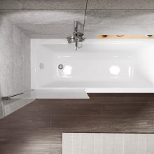 HD Temisto Chrome 70x150 kihajtható 1 szárnyú kádparaván 6 mm vastag vízlepergető biztonsági matt üveggel, krómozott elemekkel