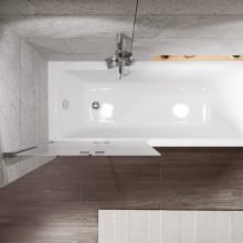 HD Temisto Chrome 80x150 összecsukható 2 szárnyú kádparaván 6 mm vastag vízlepergető biztonsági matt üveggel, krómozott elemekkel