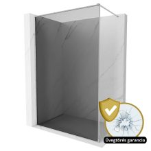 HD Velence Dark Chrome Walk-In zuhanyfal, 100x200 cm, 8 mm vastag vízlepergető biztonsági üveggel, 200 cm magas, króm profillal és távtartóval, króm kerettel