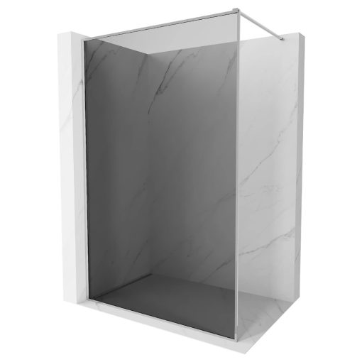 HD Velence Dark Chrome Walk-In zuhanyfal, 100x200 cm, 8 mm vastag vízlepergető biztonsági üveggel, 200 cm magas, króm profillal és távtartóval, króm kerettel