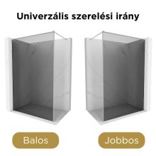 HD Velence Dark Chrome Walk-In zuhanyfal, 100x200 cm, 8 mm vastag vízlepergető biztonsági üveggel, 200 cm magas, króm profillal és távtartóval, króm kerettel