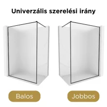 HD Velence Matt Black Walk-In zuhanyfal 8 mm vastag vízlepergető biztonsági üveggel, 200 cm magas, fekete profillal és távtartóval, fekete kerettel