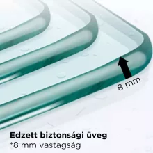 HD Velence Matt Black Walk-In zuhanyfal 8 mm vastag vízlepergető biztonsági üveggel, 200 cm magas, fekete profillal és távtartóval, fekete kerettel