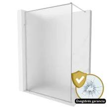 HD Velence Matt Chrome Walk-In zuhanyfal 8 mm vastag vízlepergető biztonsági üveggel, 200 cm magas, króm profillal és távtartóval, króm kerettel
