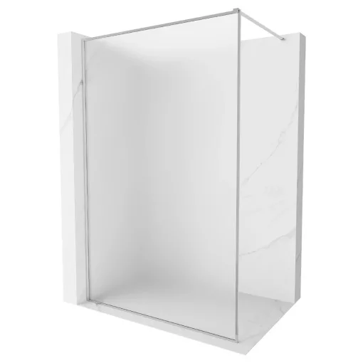 HD Velence Matt Chrome Walk-In zuhanyfal 8 mm vastag vízlepergető biztonsági üveggel, 200 cm magas, króm profillal és távtartóval, króm kerettel