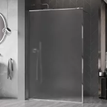 HD Velence Matt Chrome Walk-In zuhanyfal 8 mm vastag vízlepergető biztonsági üveggel, 200 cm magas, króm profillal és távtartóval, króm kerettel