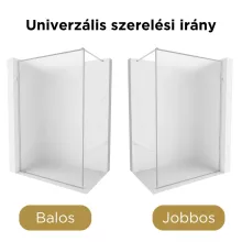 HD Velence Matt Chrome Walk-In zuhanyfal 8 mm vastag vízlepergető biztonsági üveggel, 200 cm magas, króm profillal és távtartóval, króm kerettel