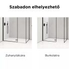 HD Velence Black Kombi Walk-In zuhanyfal 8 mm vastag vízlepergető biztonsági üveggel, 200 cm magas, fekete profillal és távtartóval, fekete kerettel