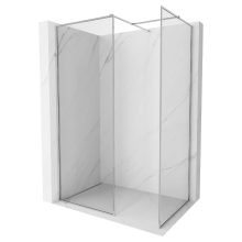 HD Velence Chrome Kombi Walk-In zuhanyfal, 120x140 cm, 8 mm vastag vízlepergető biztonsági üveggel, 200 cm magas, króm profillal és távtartóval, krómozott kerettel