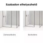 HD Velence Black-Grey Kombi Walk-In zuhanyfal 8 mm vastag vízlepergető biztonsági üveggel, 200 cm magas, szürke profillal és távtartóval, fekete kerettel