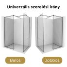 HD Velence Black-Grey Kombi Walk-In zuhanyfal 8 mm vastag vízlepergető biztonsági üveggel, 200 cm magas, szürke profillal és távtartóval, fekete kerettel