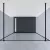   HD Velence Light Black szabadonálló Walk-In zuhanyfal 8 mm vastag vízlepergető biztonsági üveggel, 200 cm magas, két távtartóval, fekete kerettel