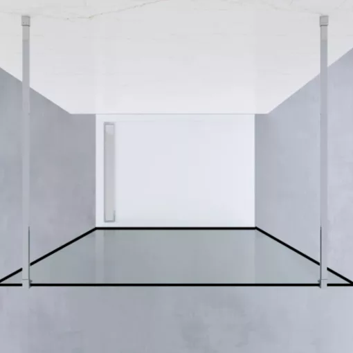 HD Velence Light Black-Chrome szabadonálló Walk-In zuhanyfal, 90x200 cm, 8 mm vastag vízlepergető biztonsági üveggel, 200 cm magas, két távtartóval, fekete kerettel