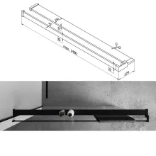 HD Velence+ Black Walk-In zuhanyfal, 100x200 cm, 8 mm vastag vízlepergető biztonsági üveggel, 200 cm magas, fekete profillal és távtartóval, fekete kerettel
