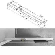 HD Velence+ Black-White Walk-In zuhanyfal 8 mm vastag vízlepergető biztonsági üveggel, 200 cm magas, fehér profillal és távtartóval, fekete kerettel