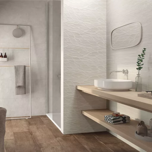 DURSTONE LINES WHITE 40X120 cm csíkos 3D felületű falburkolat,csempe