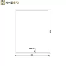 HD Versailles 60 cm széles fali szögletes LED okostükör akril kerettel, ambient világítással, mozgásérzékelővel, digitális órával és páramentesítő funkcióval