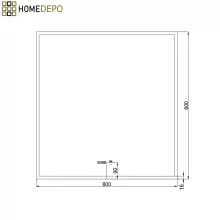 HD Versailles 80 cm széles fali szögletes LED okostükör akril kerettel, ambient világítással, mozgásérzékelővel, digitális órával és páramentesítő funkcióval
