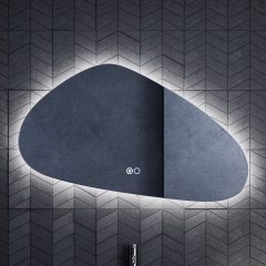  HD Cloud 100 cm széles fali szabálytalan alakú LED okostükör forgatható, ambient világítással, érintőkapcsolóval és páramentesítő funkcióval