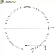 HD Heaven 100 cm széles fali kerek LED okostükör akril kerettel, ambient világítással, mozgásérzékelővel, digitális órával és páramentesítő funkcióval