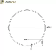 HD Heaven 60 cm széles fali kerek LED okostükör akril kerettel, ambient világítással, mozgásérzékelővel, digitális órával és páramentesítő funkcióval