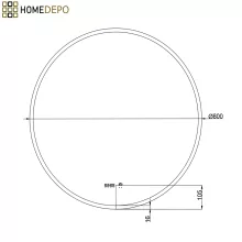 HD Heaven 80 cm széles fali kerek LED okostükör akril kerettel, ambient világítással, mozgásérzékelővel, digitális órával és páramentesítő funkcióval