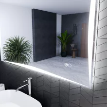 HD Luxor 120x80 cm fali szögletes LED okostükör forgatható, ambient világítással, érintőkapcsolóval és páramentesítő funkcióval