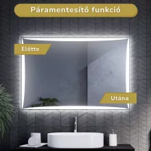 HD Luxor 120x80 cm fali szögletes LED okostükör forgatható, ambient világítással, érintőkapcsolóval és páramentesítő funkcióval