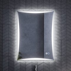   HD Luxor 60x80 cm fali szögletes LED okostükör forgatható, ambient világítással, érintőkapcsolóval és páramentesítő funkcióval
