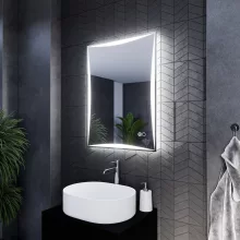 HD Luxor 60x80 cm fali szögletes LED okostükör forgatható, ambient világítással, érintőkapcsolóval és páramentesítő funkcióval