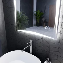 HD Luxor 60x80 cm fali szögletes LED okostükör forgatható, ambient világítással, érintőkapcsolóval és páramentesítő funkcióval