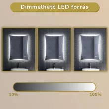 HD Luxor 60x80 cm fali szögletes LED okostükör forgatható, ambient világítással, érintőkapcsolóval és páramentesítő funkcióval