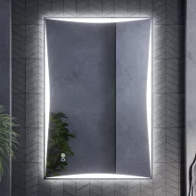 HD Luxor 80x120 cm fali szögletes LED okostükör forgatható, ambient világítással, érintőkapcsolóval és páramentesítő funkcióval