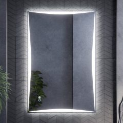   HD Luxor 80x120 cm fali szögletes LED okostükör forgatható, ambient világítással, érintőkapcsolóval és páramentesítő funkcióval