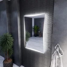 HD Luxor 80x120 cm fali szögletes LED okostükör forgatható, ambient világítással, érintőkapcsolóval és páramentesítő funkcióval