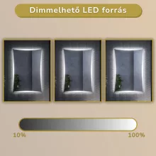 HD Luxor 80x120 cm fali szögletes LED okostükör forgatható, ambient világítással, érintőkapcsolóval és páramentesítő funkcióval