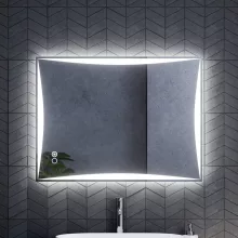 HD Luxor 80x60 cm fali szögletes LED okostükör forgatható, ambient világítással, érintőkapcsolóval és páramentesítő funkcióval