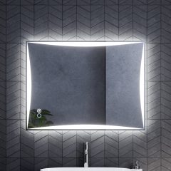   HD Luxor 80x60 cm fali szögletes LED okostükör forgatható, ambient világítással, érintőkapcsolóval és páramentesítő funkcióval
