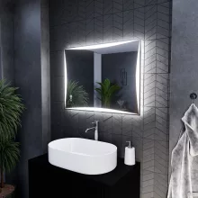 HD Luxor 80x60 cm fali szögletes LED okostükör forgatható, ambient világítással, érintőkapcsolóval és páramentesítő funkcióval