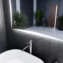 HD Luxor 80x60 cm fali szögletes LED okostükör forgatható, ambient világítással, érintőkapcsolóval és páramentesítő funkcióval