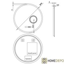 HD Barcelona 70 cm széles fali kerek LED okostükör kozmetikai tükörrel, ambient világítással, érintőkapcsolóval, digitális órával és páramentesítő funkcióval