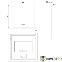 HD Verona 80 cm széles fali szögletes LED okostükör ambient világítással, érintőkapcsolóval, digitális órával és páramentesítő funkcióval