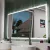   HD Verona 150 cm széles fali szögletes LED okostükör ambient világítással, érintőkapcsolóval, digitális órával és páramentesítő funkcióval